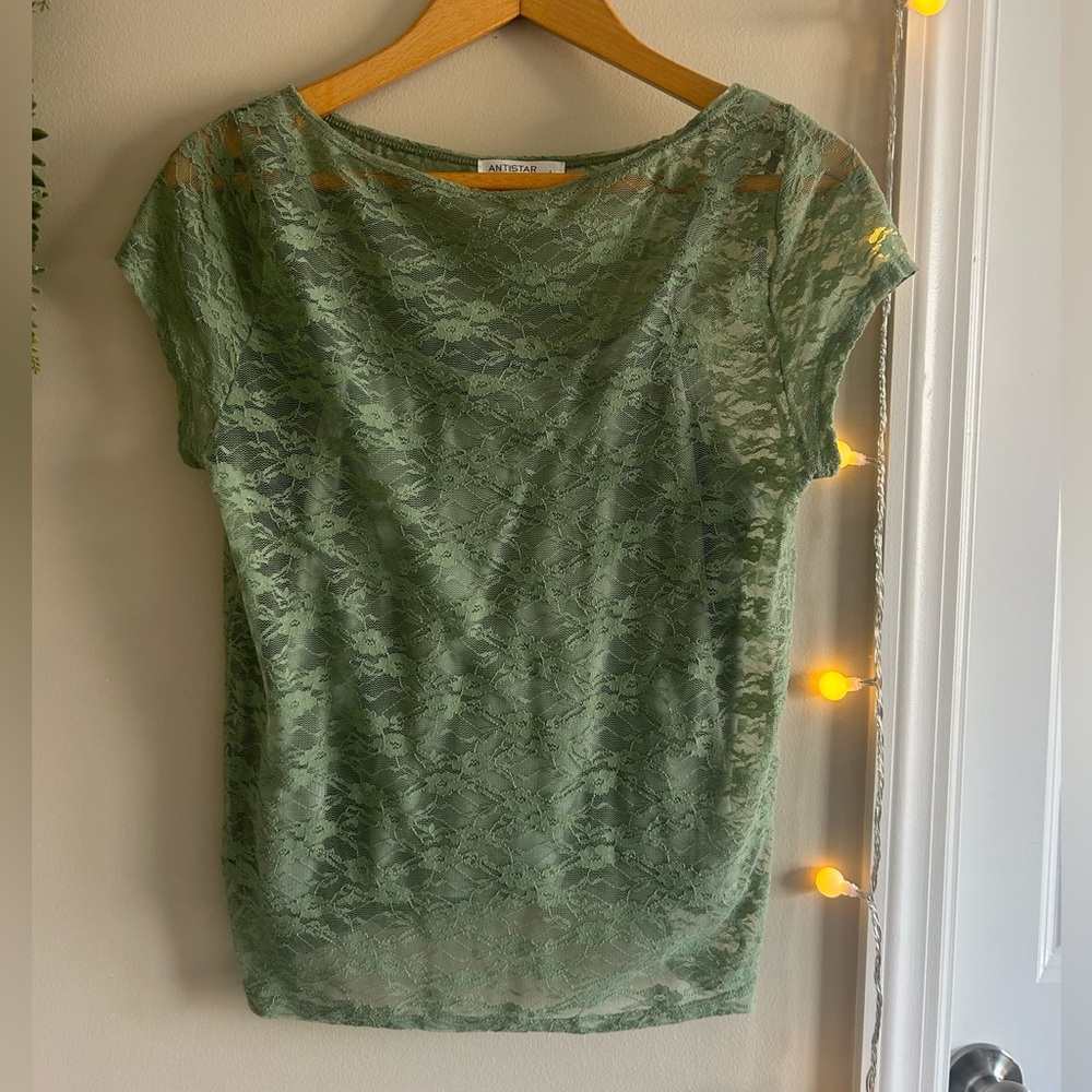 Green Lace Women Top